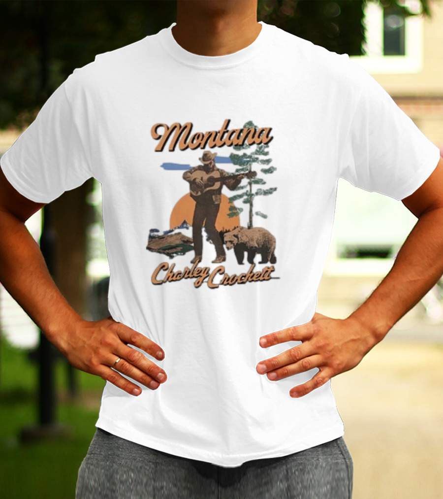 Charley Crockett Montana Bear Scenic Music Adventure T-Shirt