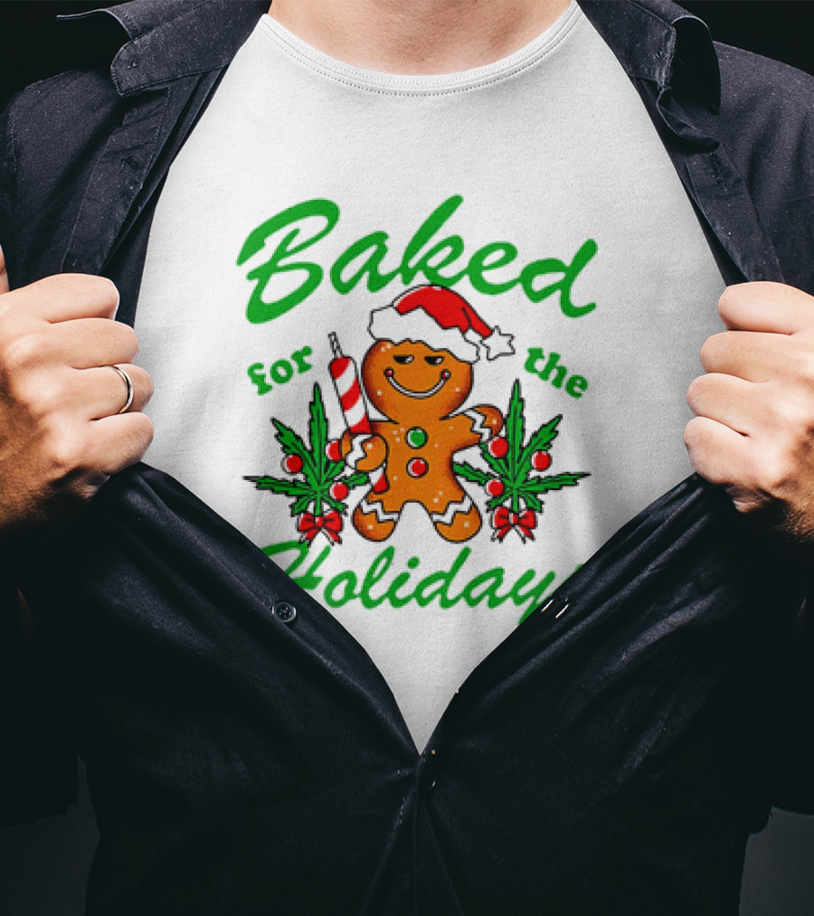Baked For The Holidays Gingerbread Christmas Santa Hat T-Shirt
