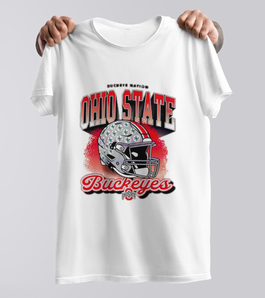 Ohio State Buckeyes Helmet Buckeye Nation Football T-Shirt