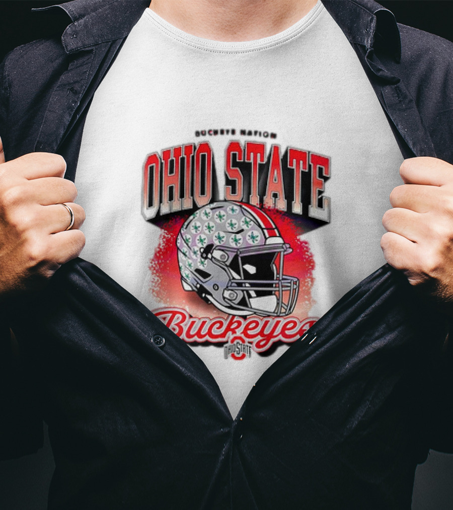 Ohio State Buckeyes Helmet Buckeye Nation Football T-Shirt