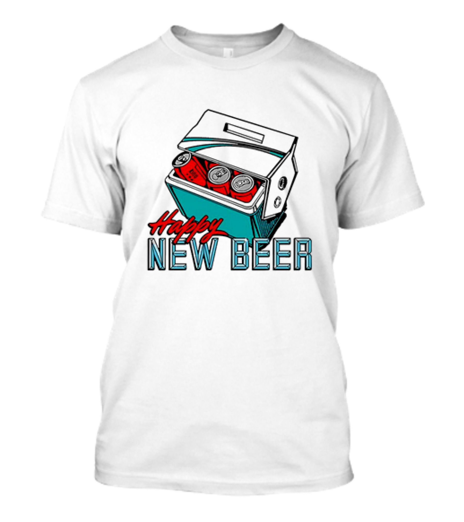 Happy New Beer Cooler With Cans T-Shirt