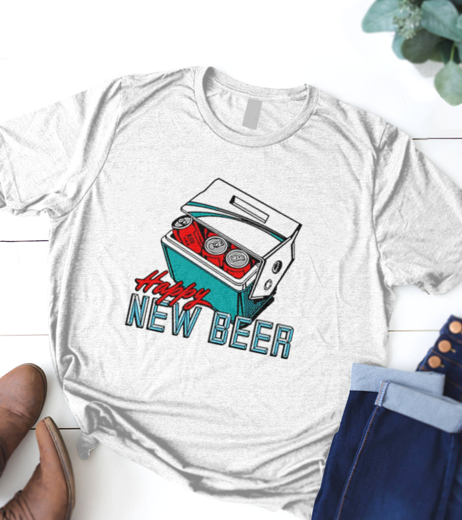 Happy New Beer Cooler With Cans T-Shirt