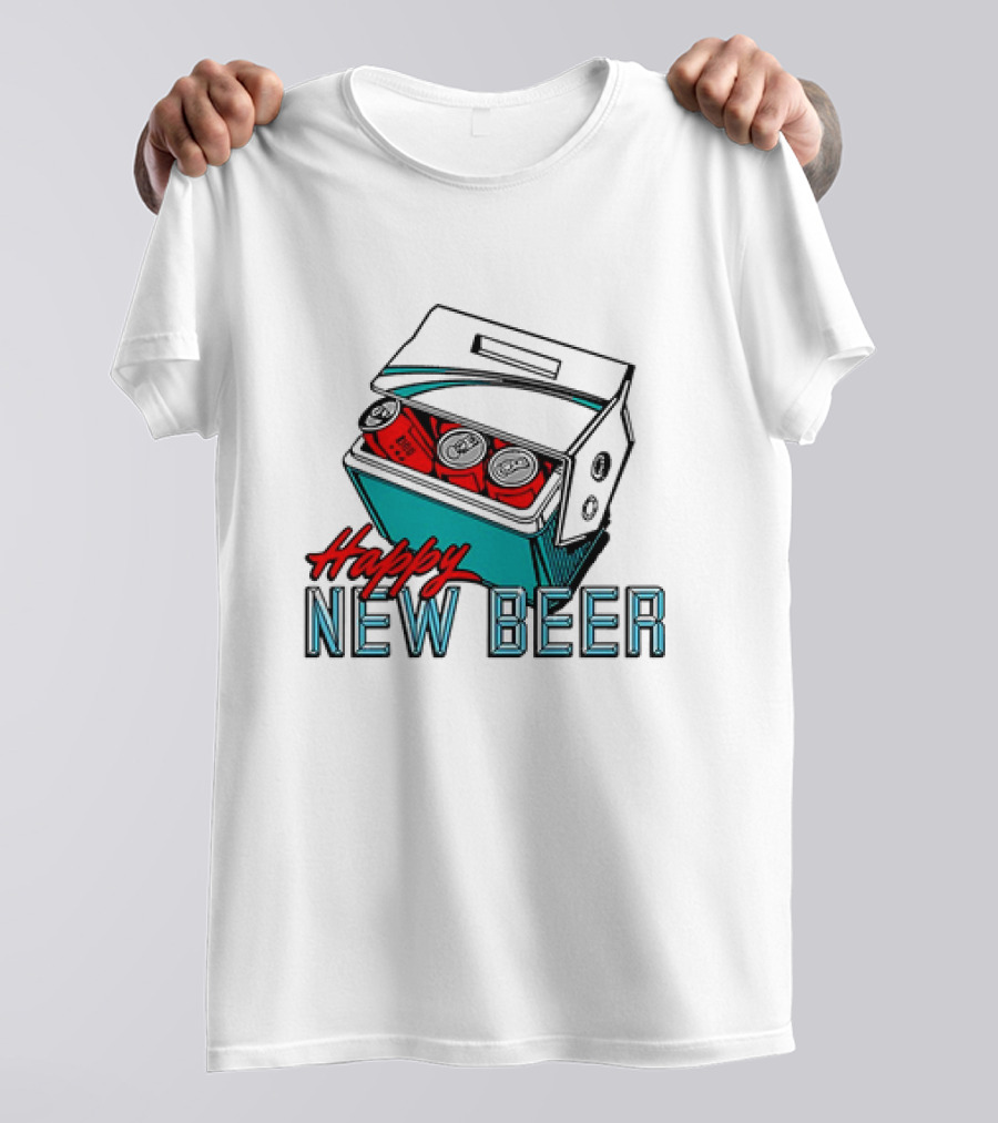 Happy New Beer Cooler With Cans T-Shirt