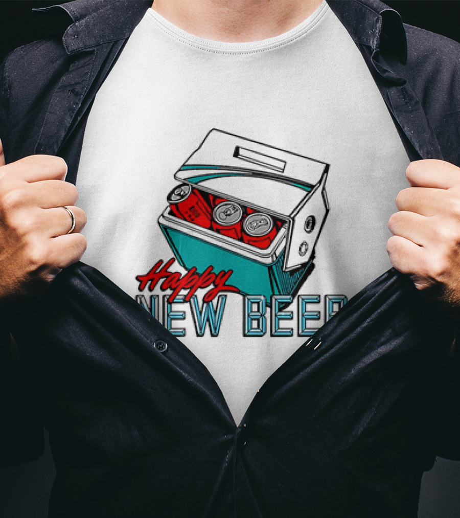 Happy New Beer Cooler With Cans T-Shirt