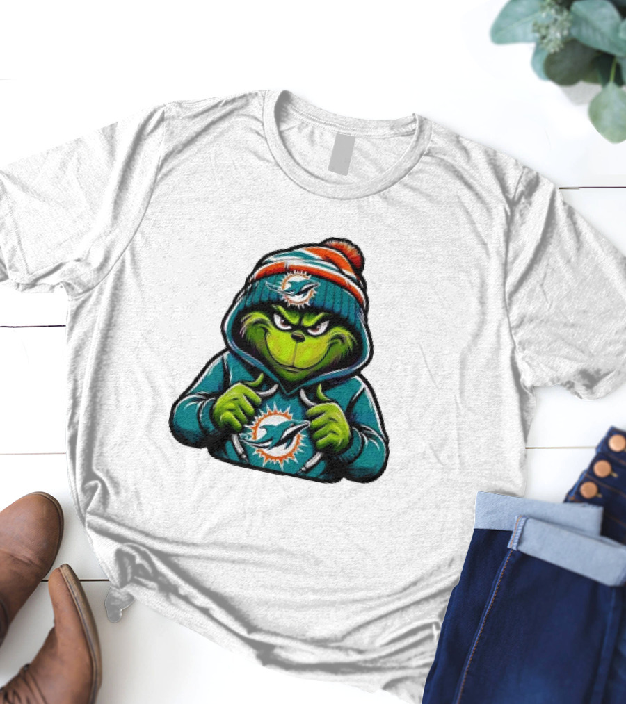 Retro Grinch Miami Dolphins NFL T-Shirt