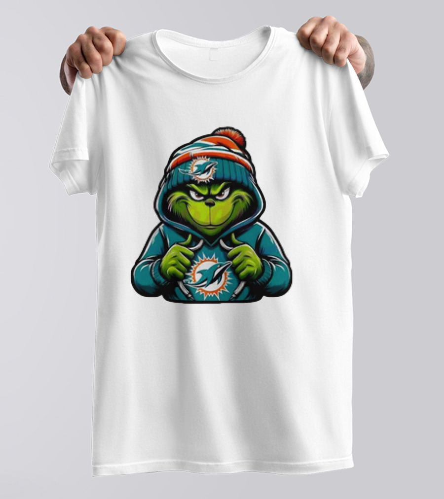 Retro Grinch Miami Dolphins NFL T-Shirt