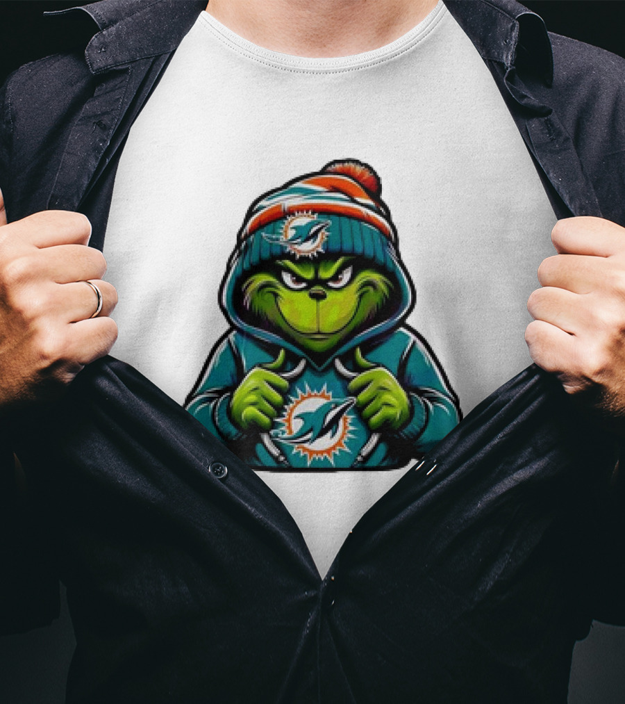 Retro Grinch Miami Dolphins NFL T-Shirt