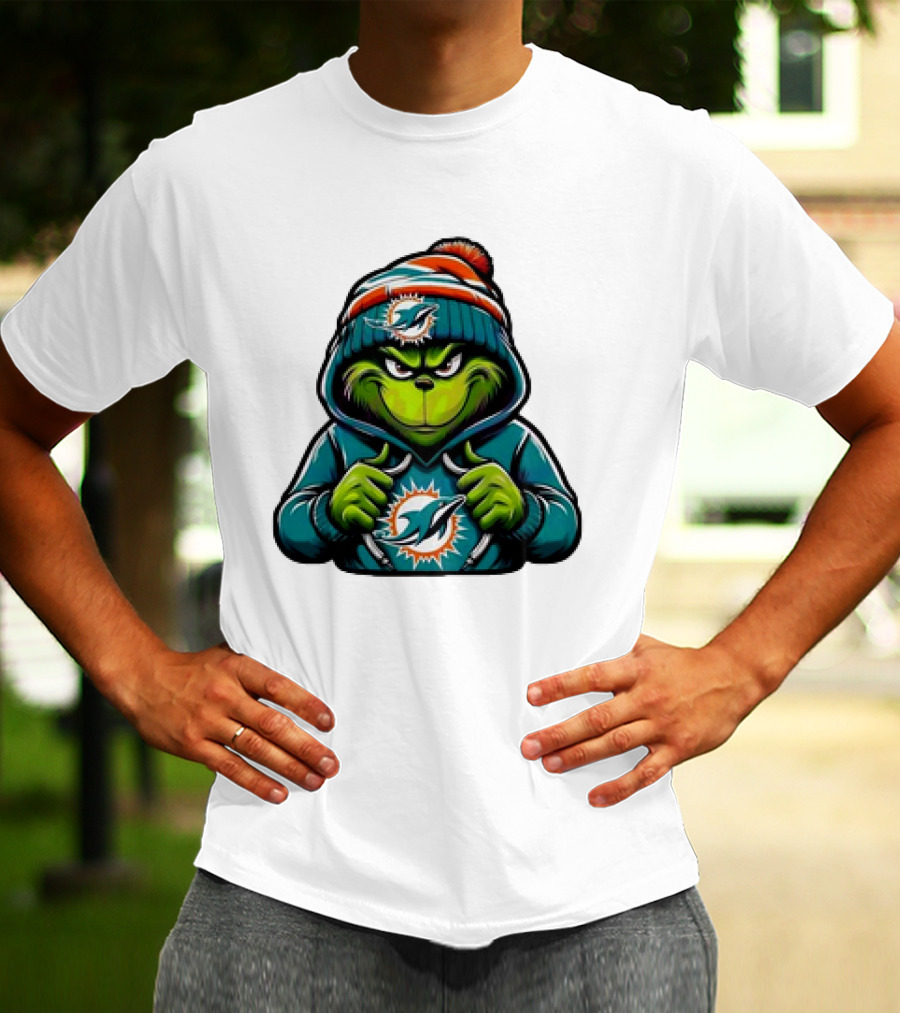 Retro Grinch Miami Dolphins NFL T-Shirt
