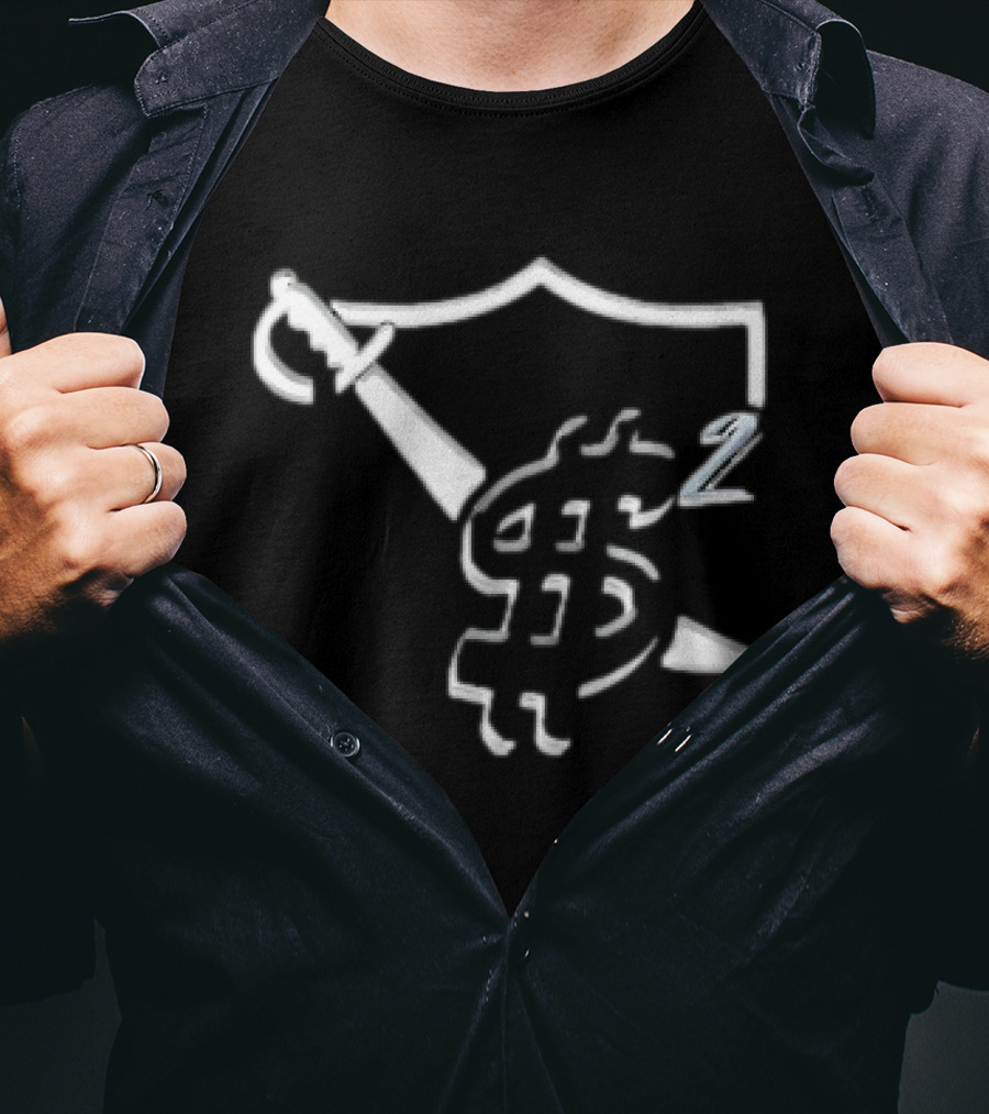 Las Vegas Raider Dollar Sword Shield T-Shirt
