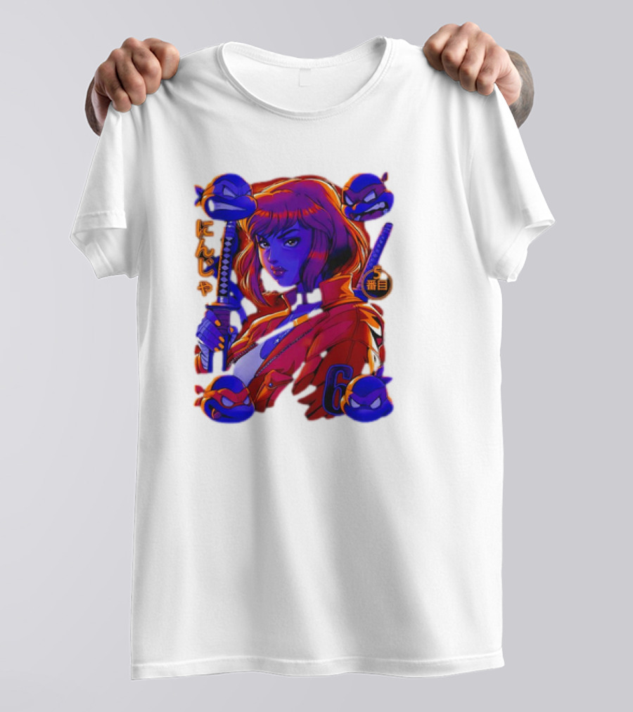 Ninja April O’Neil With Leonardo Raphael Donatello Michelangelo T-Shirt