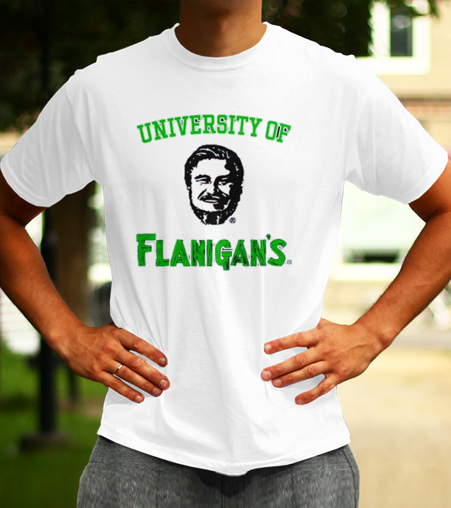 University Of Flanigan's Seafood Bar And Grill Iconic Green T-Shirt