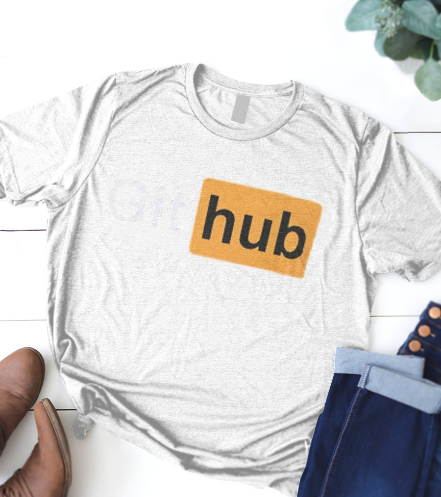 Git Hub Text With Yellow Highlight T-Shirt