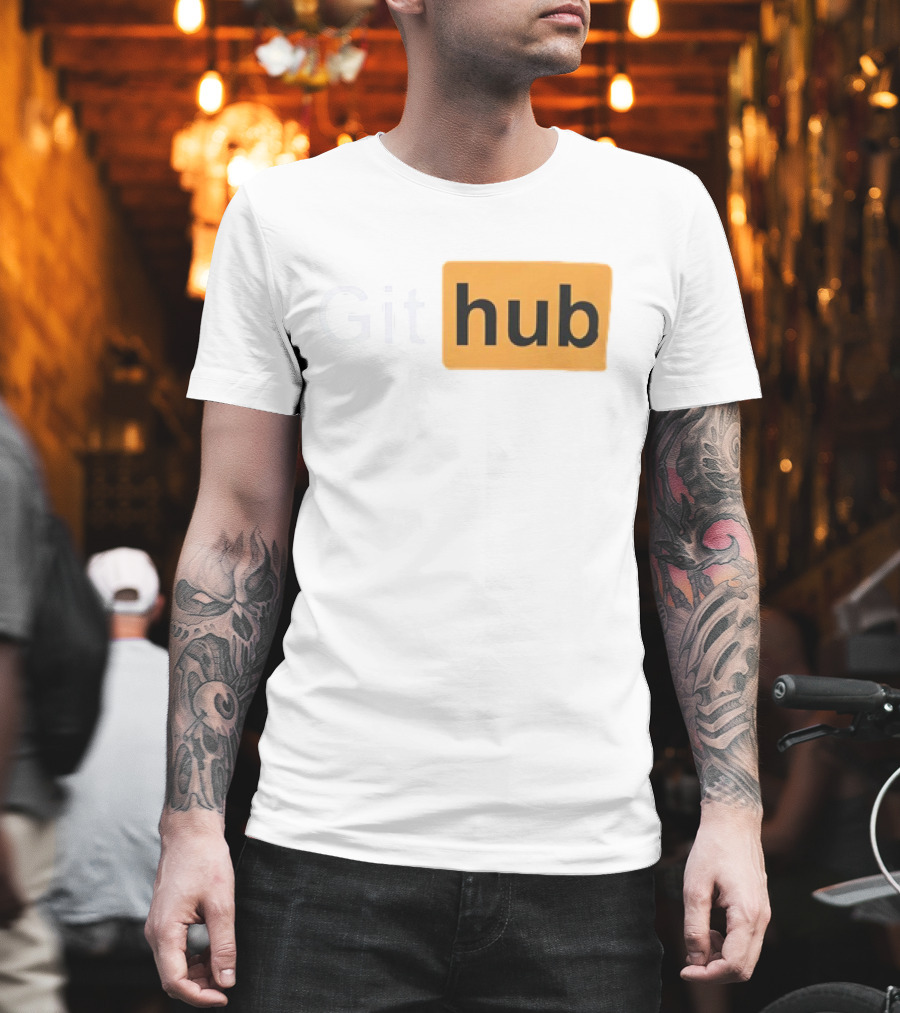 Git Hub Text With Yellow Highlight T-Shirt