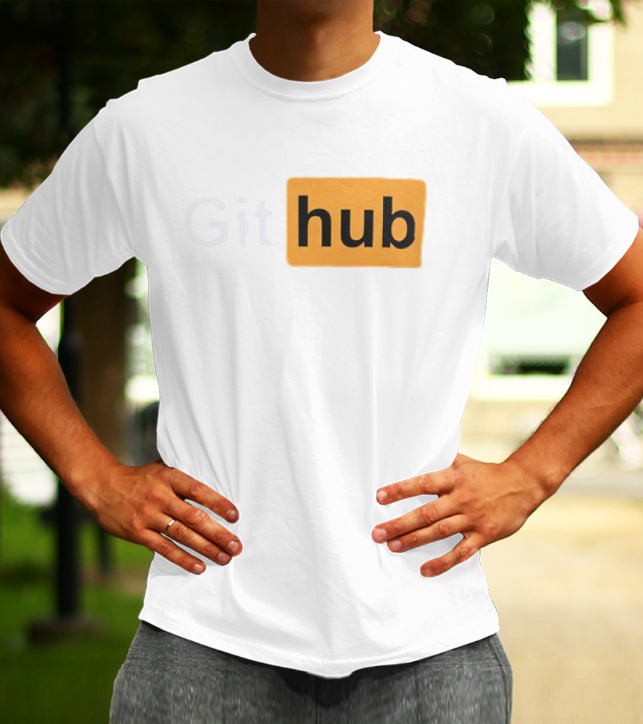 Git Hub Text With Yellow Highlight T-Shirt