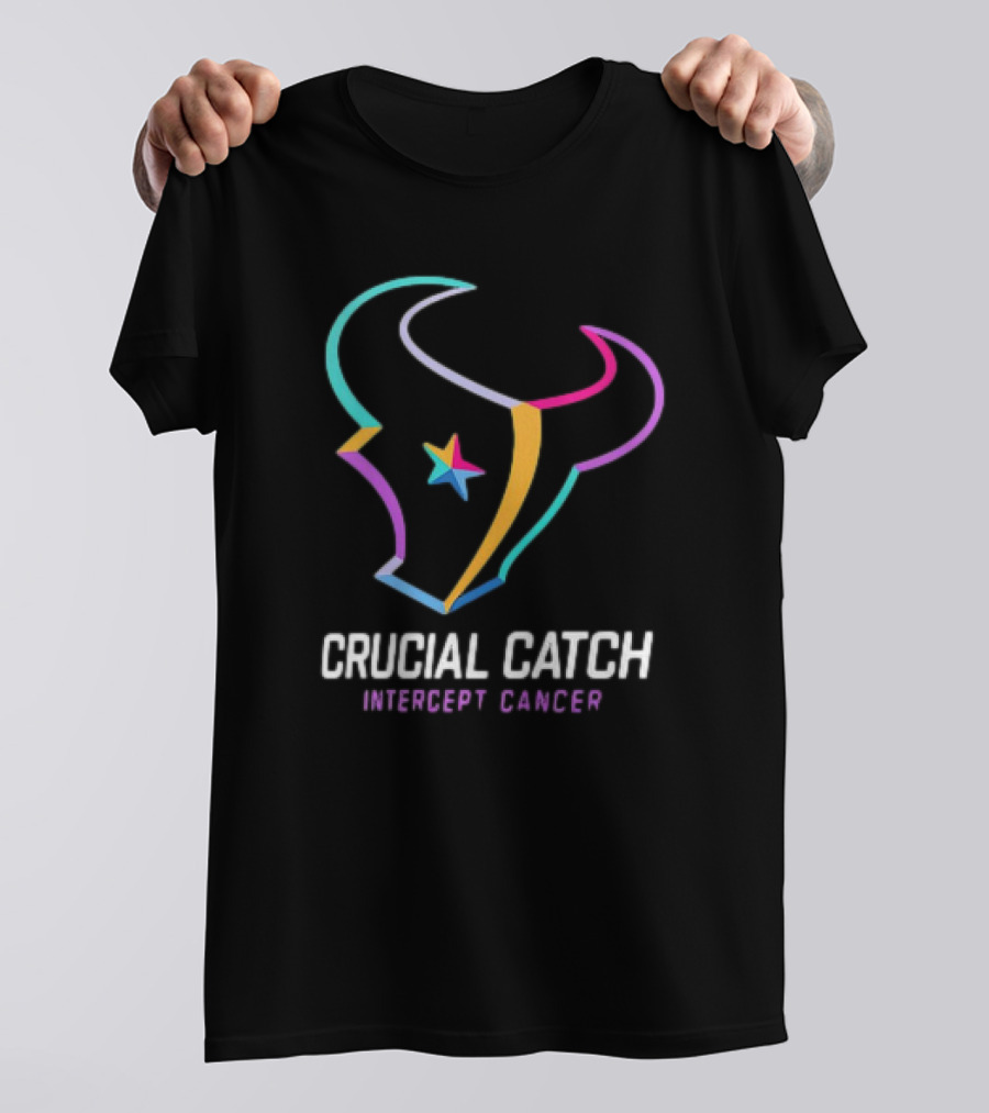 Houston Texans Crucial Catch Intercept Cancer Campaign T-Shirt