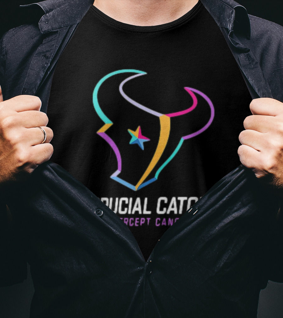 Houston Texans Crucial Catch Intercept Cancer Campaign T-Shirt