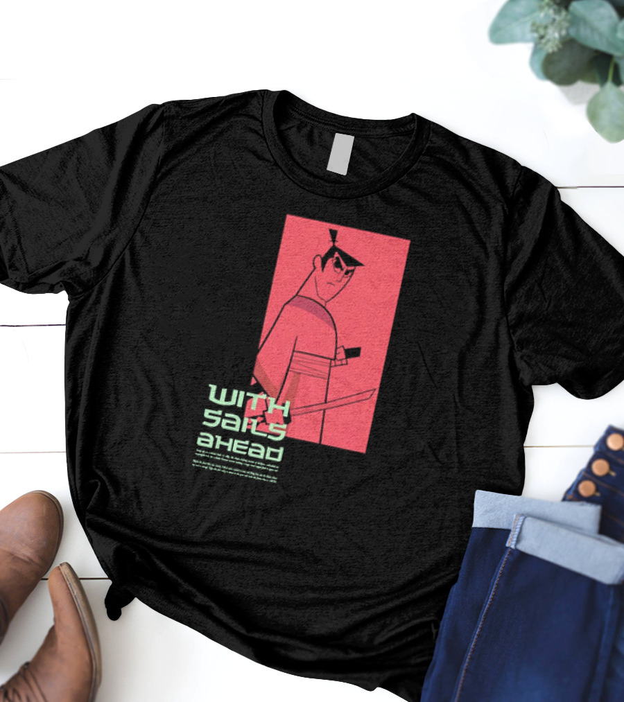 Samurai Jack With Sails Ahead Retro Style Fan T-Shirt