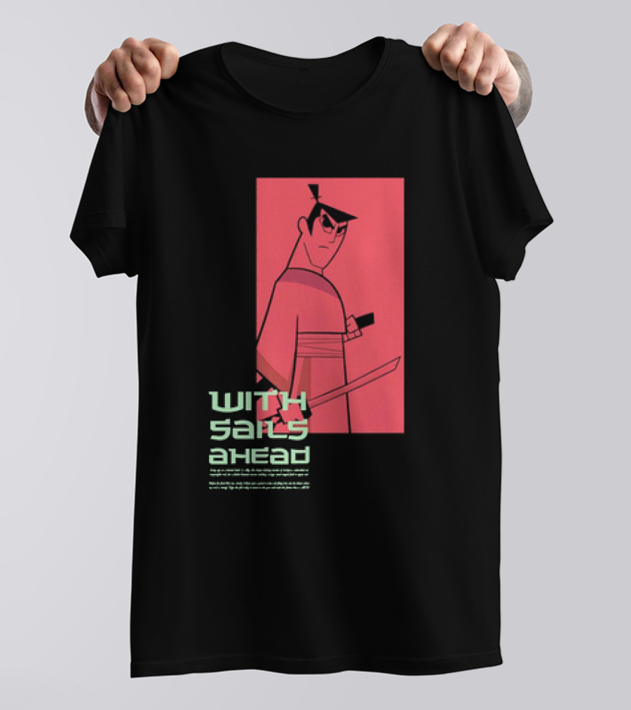 Samurai Jack With Sails Ahead Retro Style Fan T-Shirt