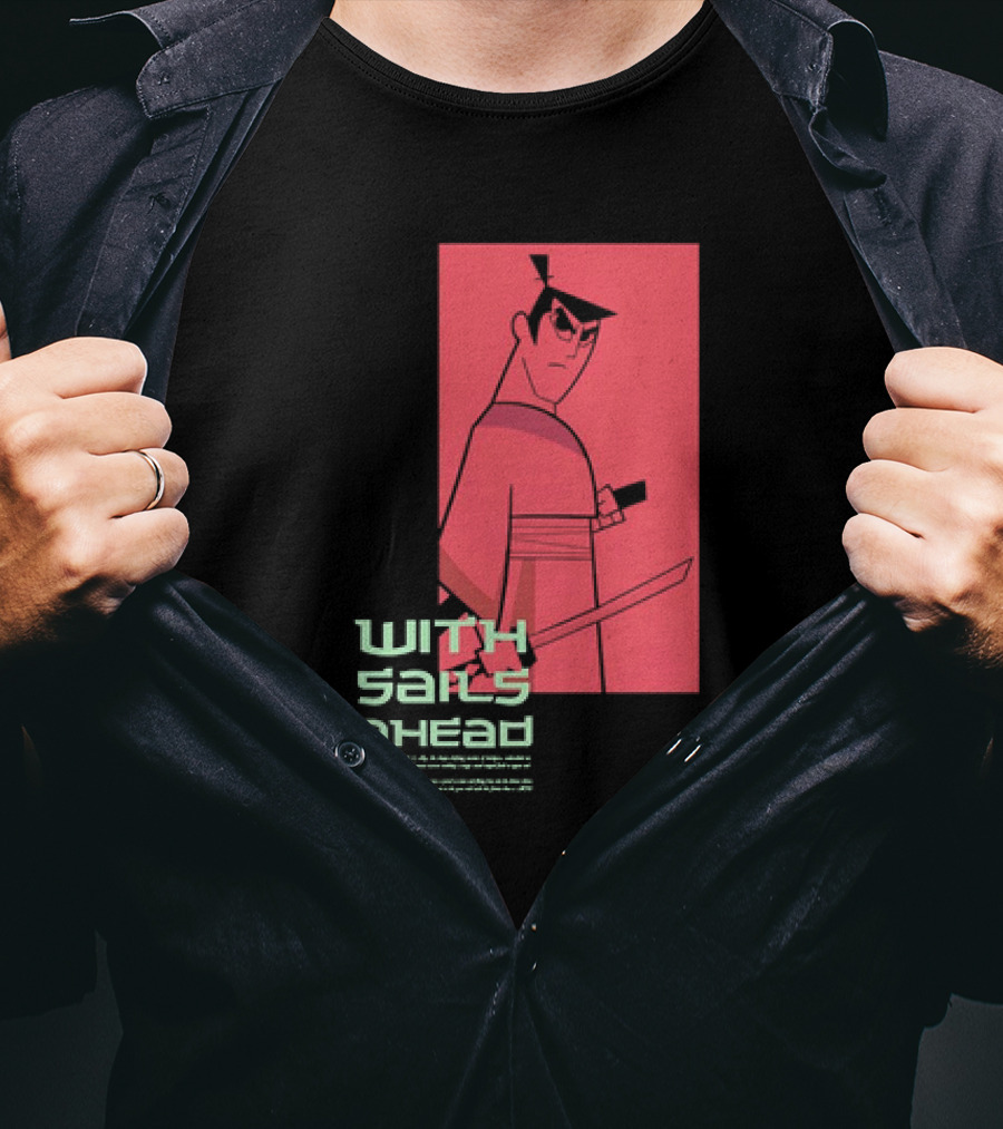 Samurai Jack With Sails Ahead Retro Style Fan T-Shirt