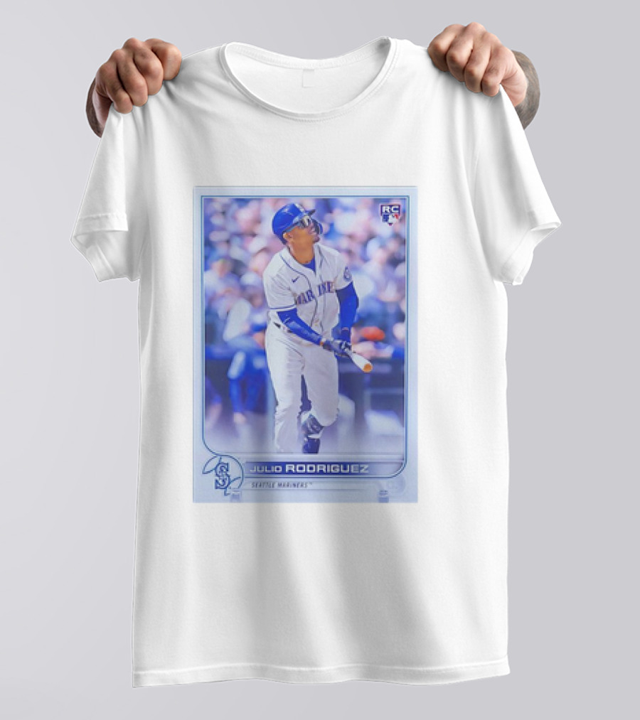 Julio Rodriguez RC Seattle Mariners MLB Baseball Card T-Shirt