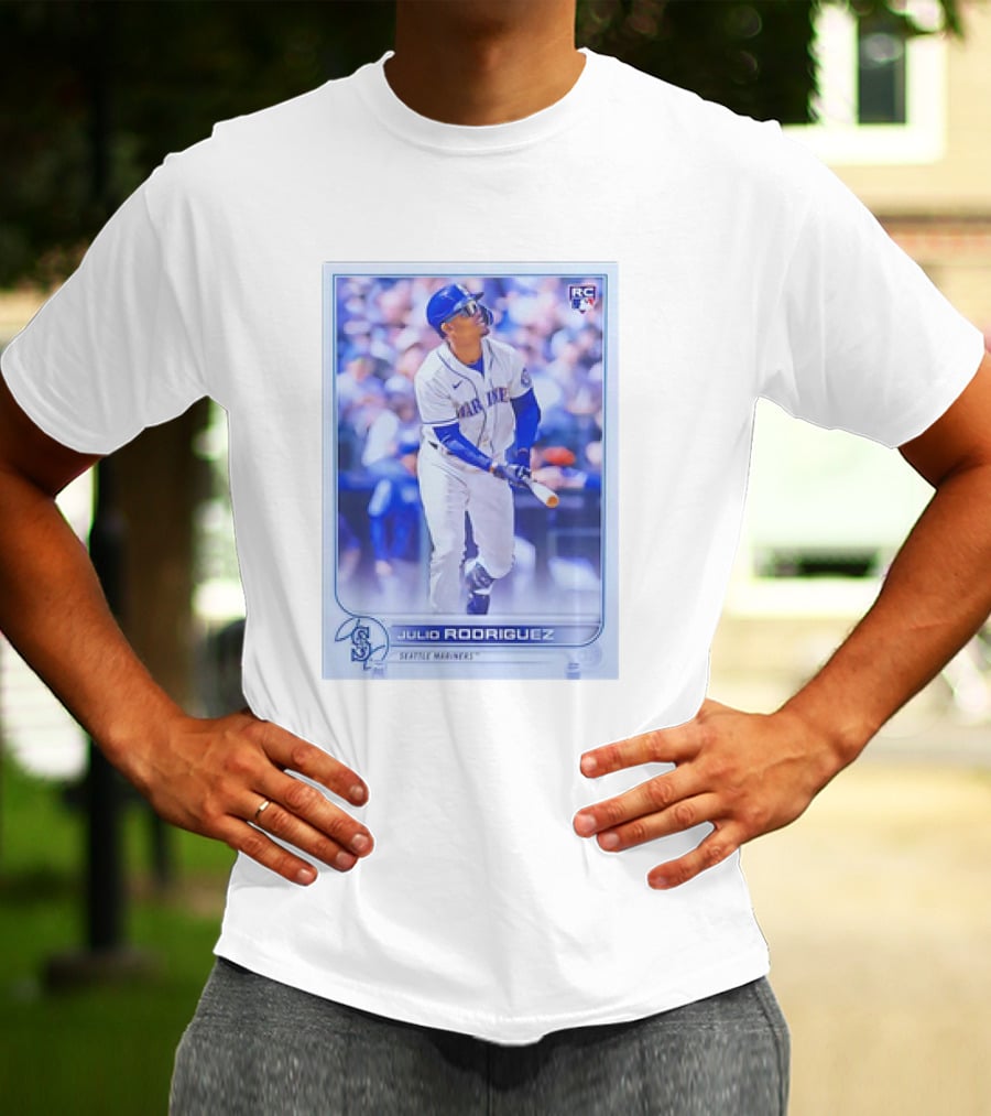 Julio Rodriguez RC Seattle Mariners MLB Baseball Card T-Shirt