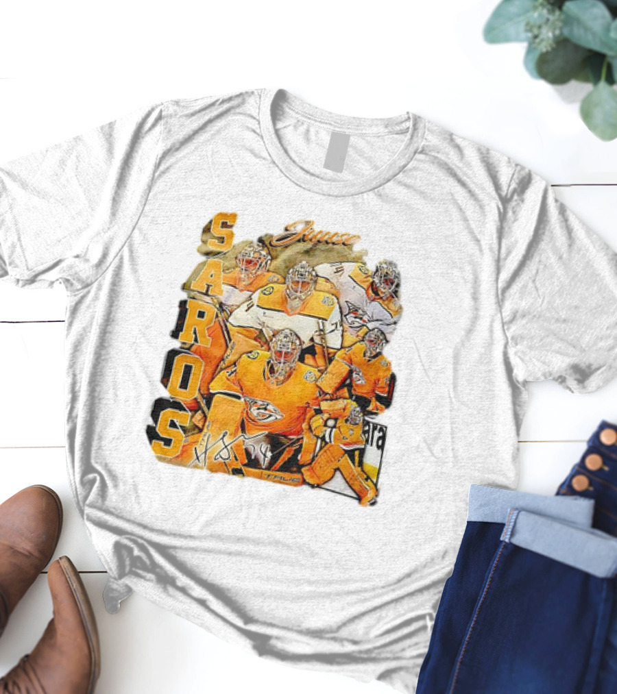 Juuse Saros Nashville Predators Hockey Vintage 17 True T-Shirt