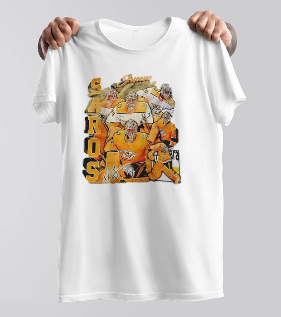 Juuse Saros Nashville Predators Hockey Vintage 17 True T-Shirt