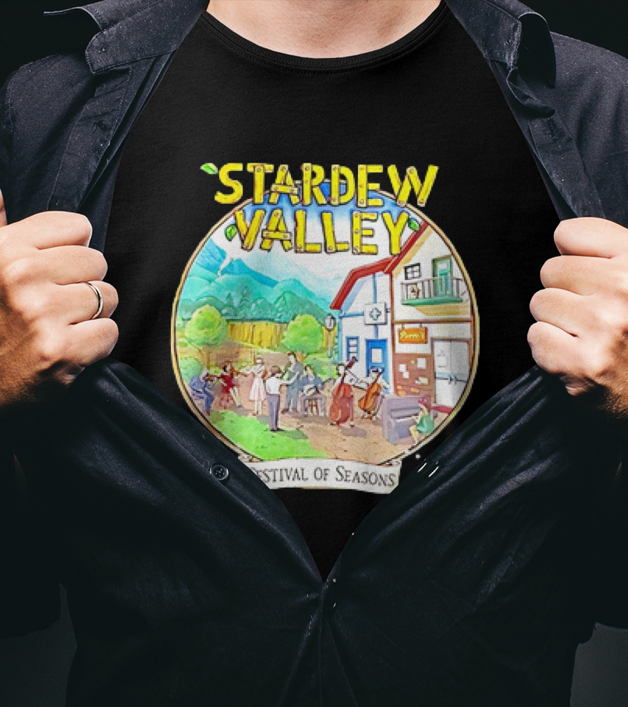 Stardew Valley Festival Of Seasons Pelican Town Celebration Scene T-Shirt