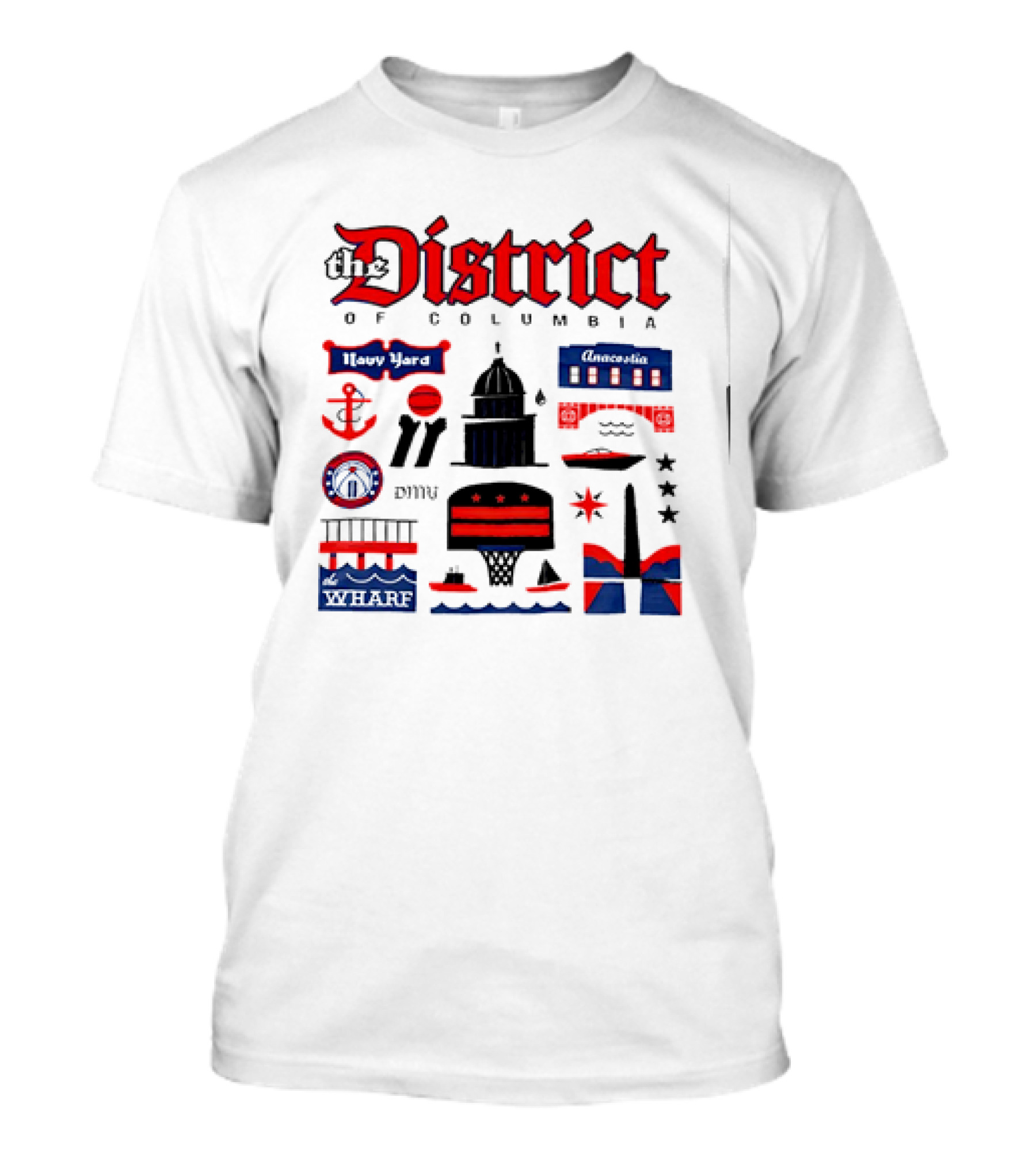The District Of Columbia Navy Yard Anacostia Wharf Symbols T-Shirt