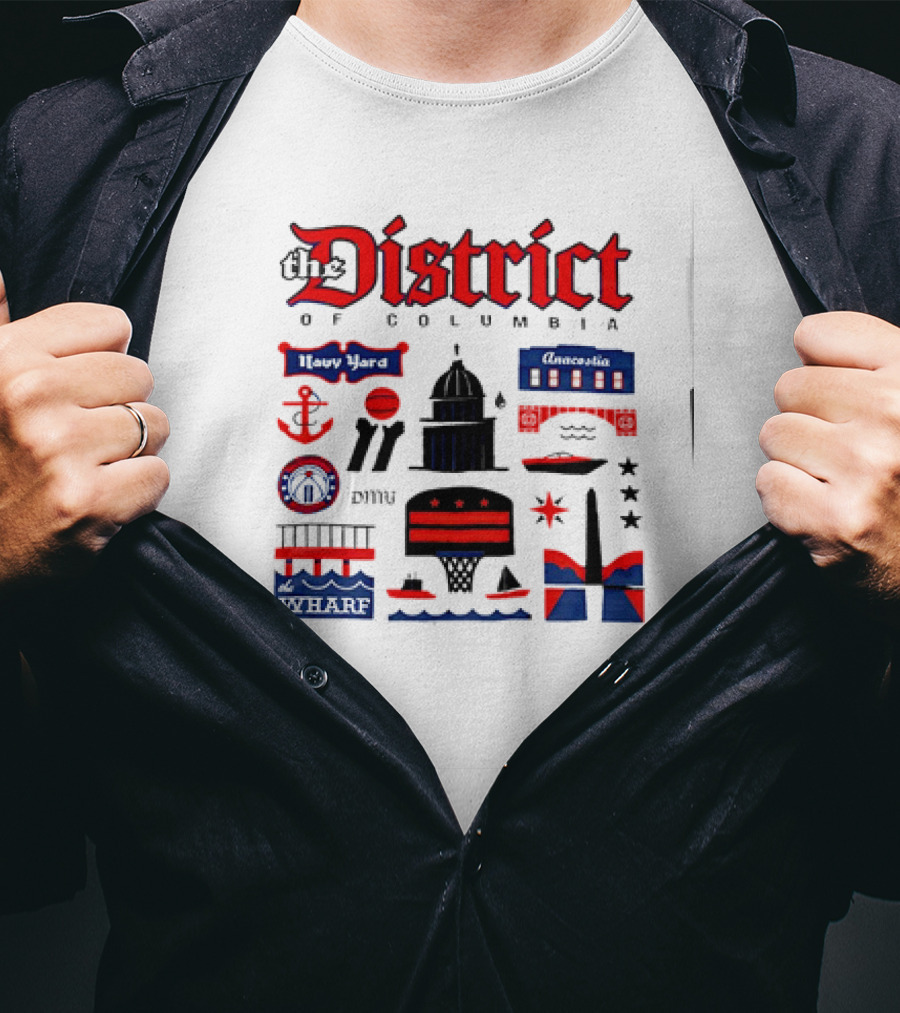 The District Of Columbia Navy Yard Anacostia Wharf Symbols T-Shirt