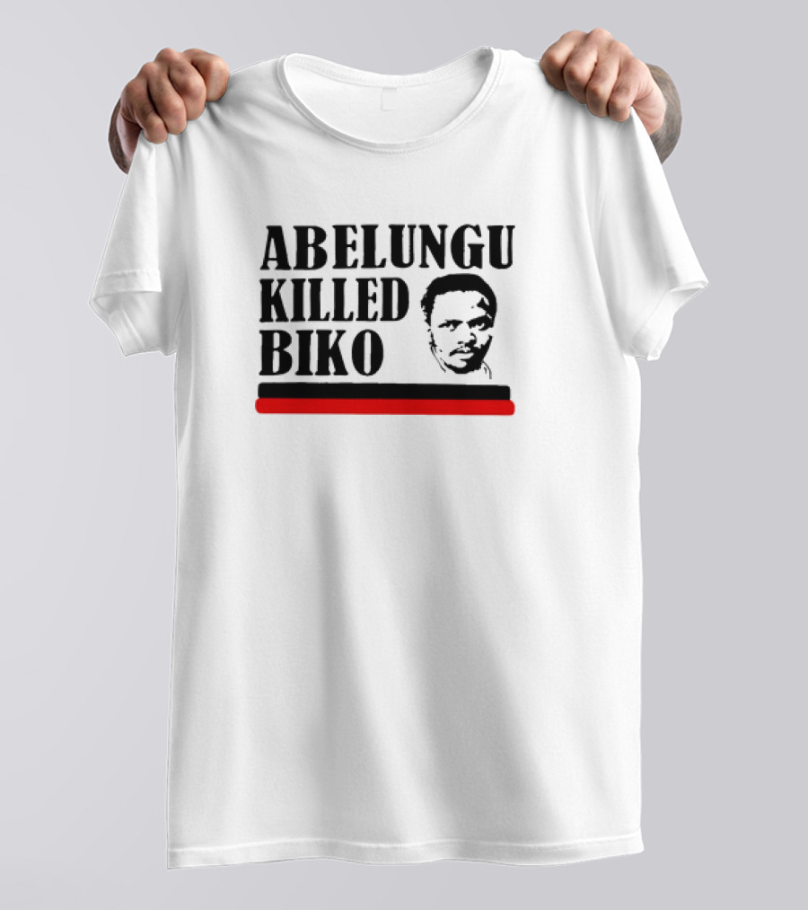 Abelungu Killed Biko Activist Portrait With Black And Red Lines T-Shirt