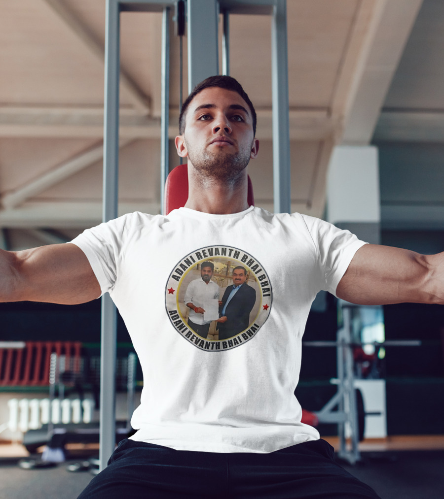 Adani Revanth Bhai Bhai Collaborative Meeting Circle Image T-Shirt