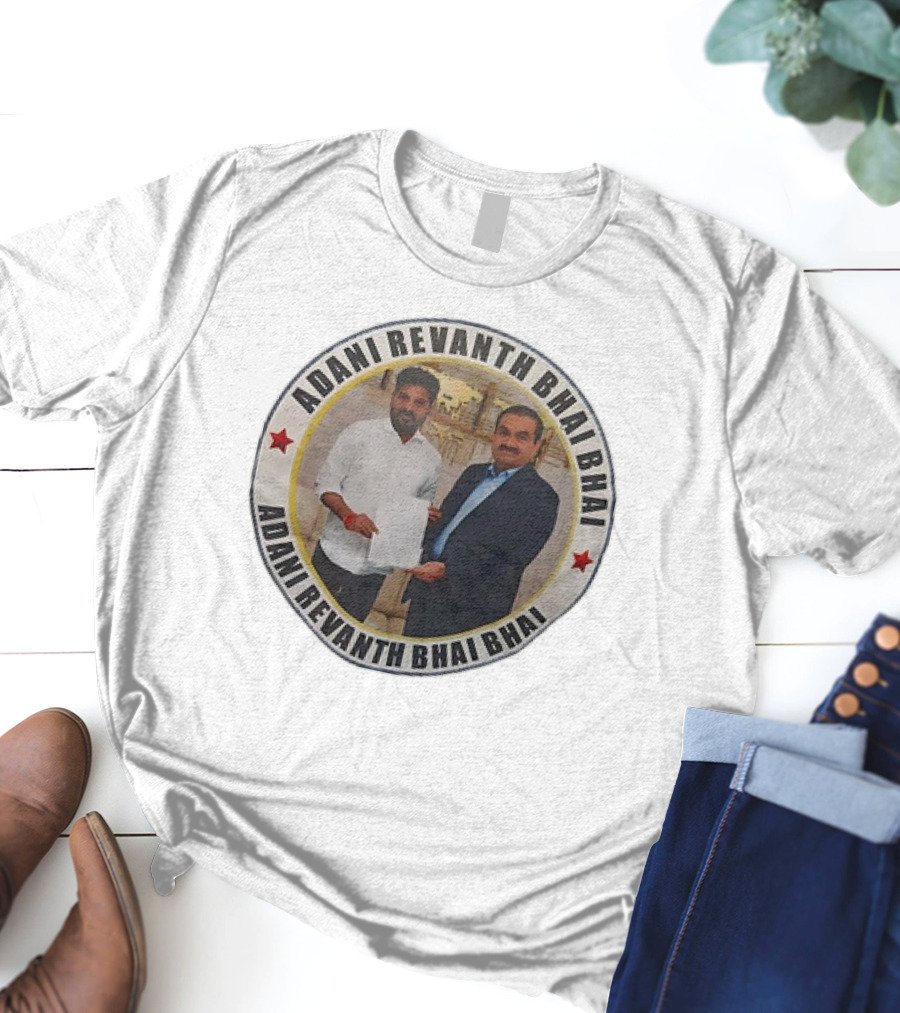 Adani Revanth Bhai Bhai Collaborative Meeting Circle Image T-Shirt