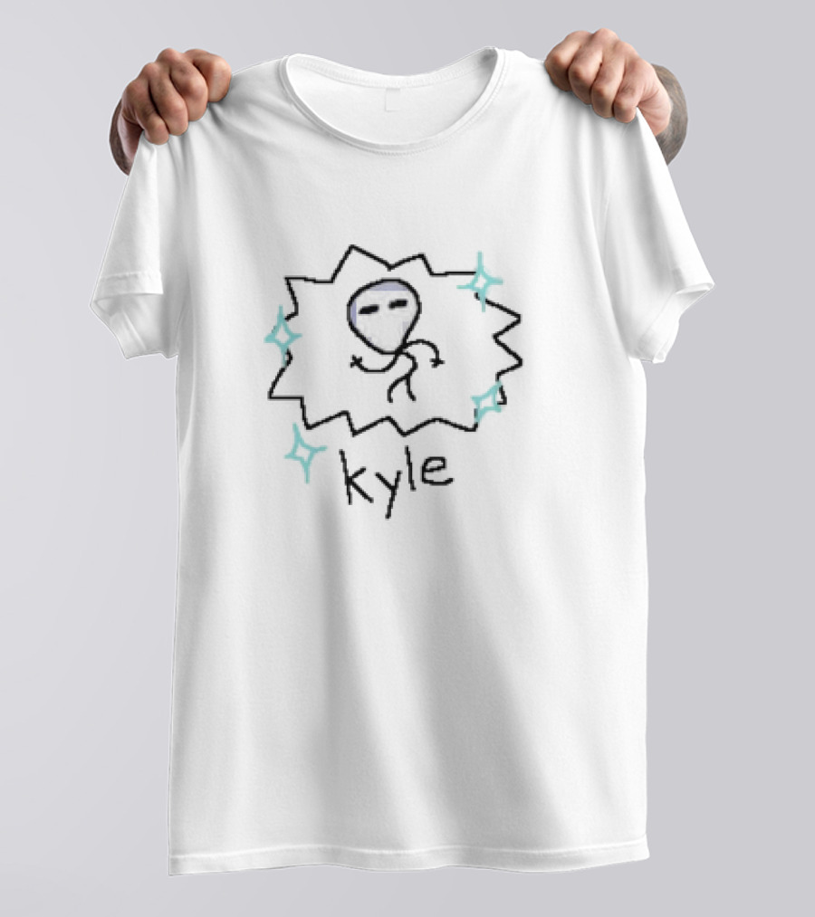 Ailen Raxdflipnote Kyle Alien Drawing With Sparkles T-Shirt