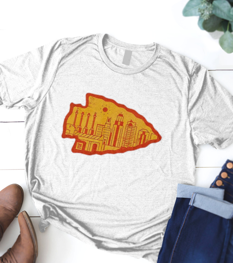Arrowhead KC Kansas City Skyline T-Shirt