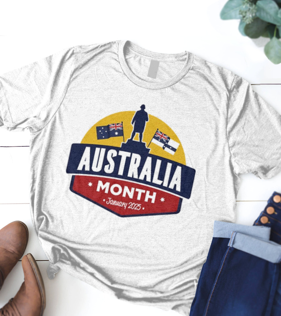 Australia Month Celebration January 2025 With Flags T-Shirt