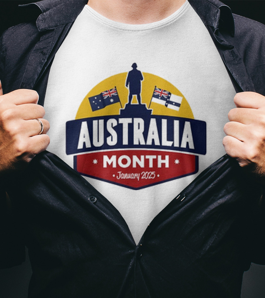Australia Month Celebration January 2025 With Flags T-Shirt