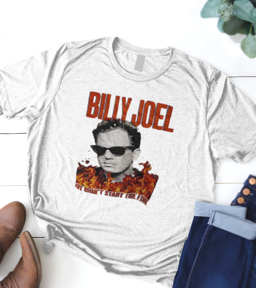 Billy Joel We Didn't Start The Fire Flames And Sunglasses T-Shirt