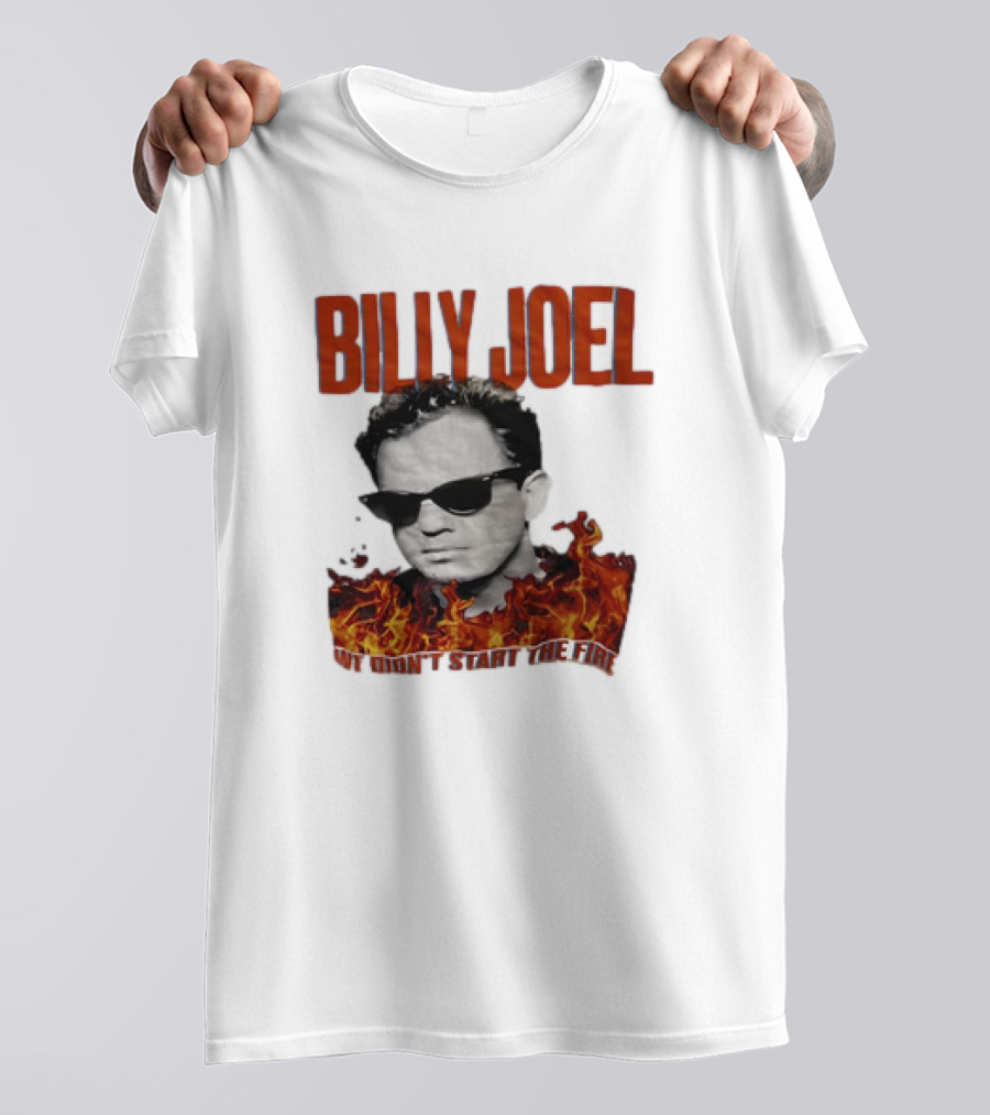 Billy Joel We Didn't Start The Fire Flames And Sunglasses T-Shirt