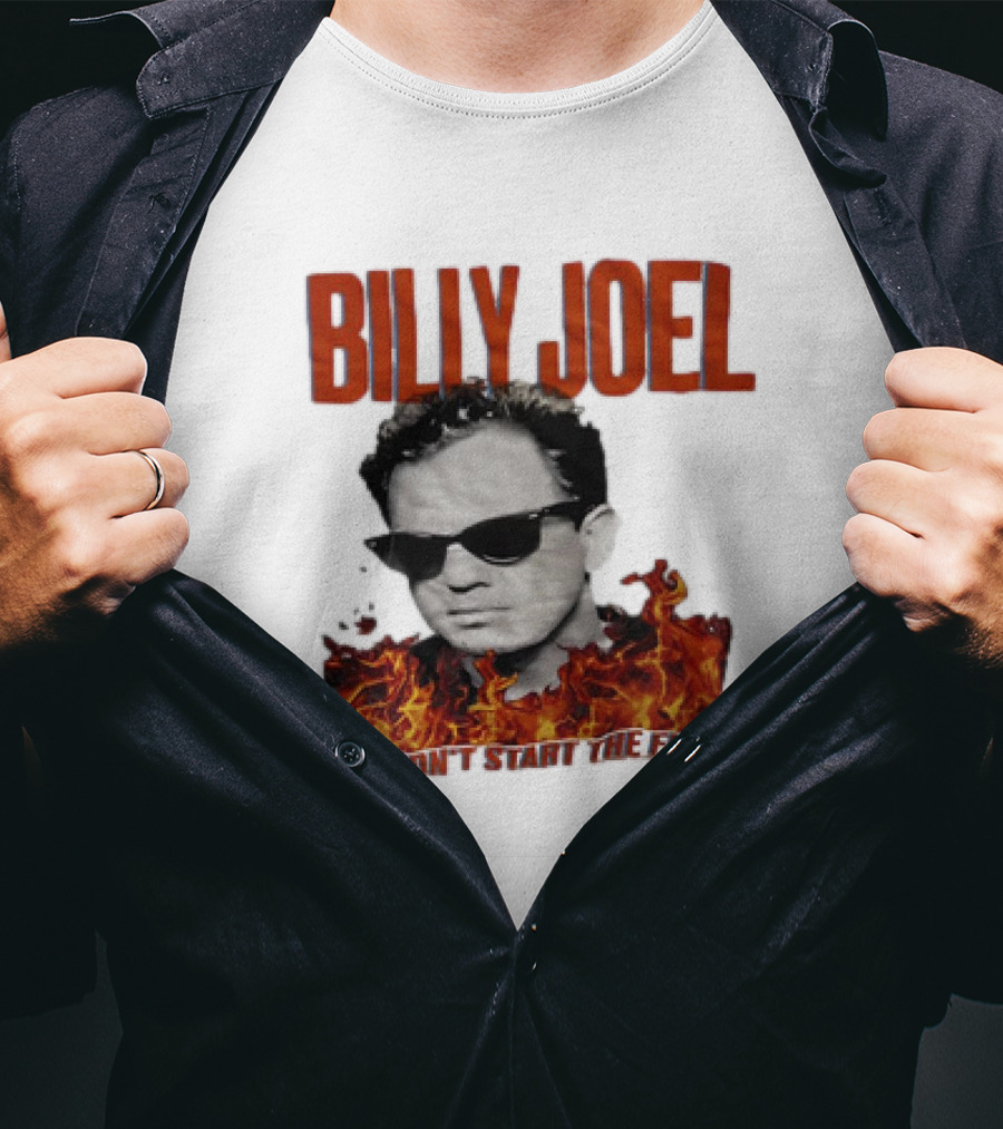 Billy Joel We Didn't Start The Fire Flames And Sunglasses T-Shirt