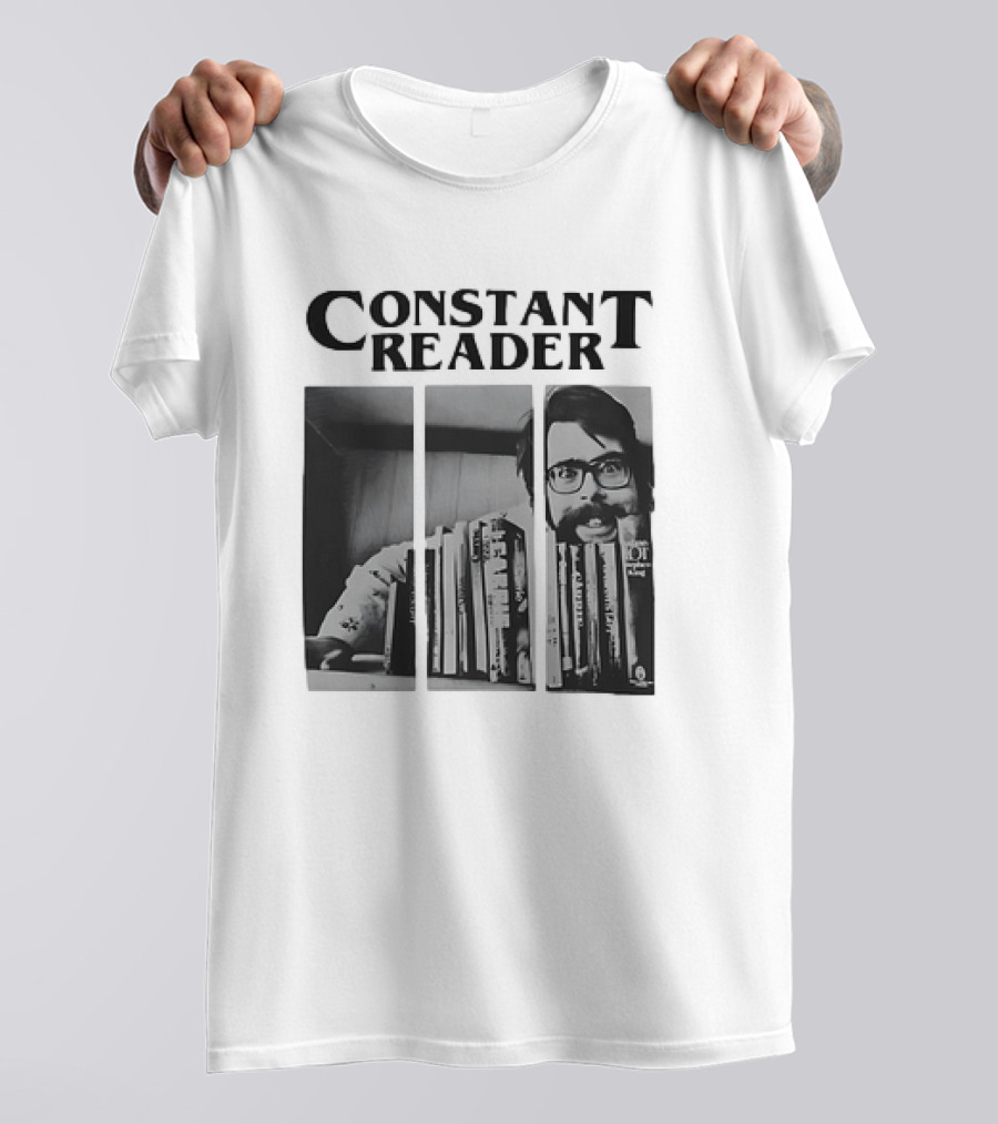 Constant Reader Stephen King Split Image With Books T-Shirt