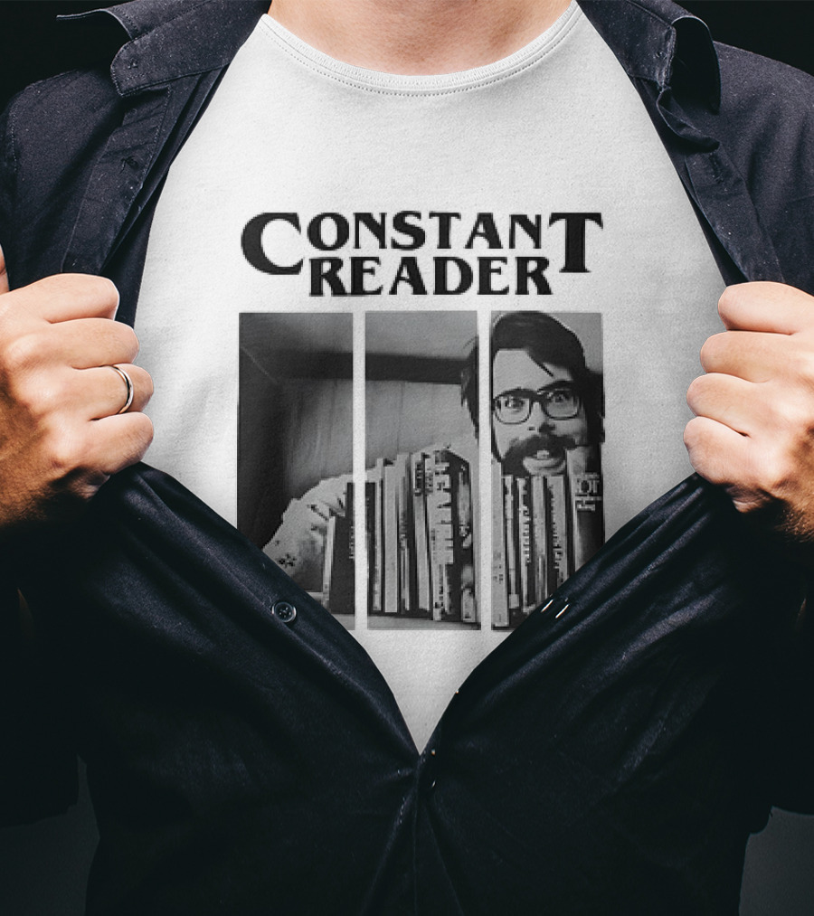 Constant Reader Stephen King Split Image With Books T-Shirt