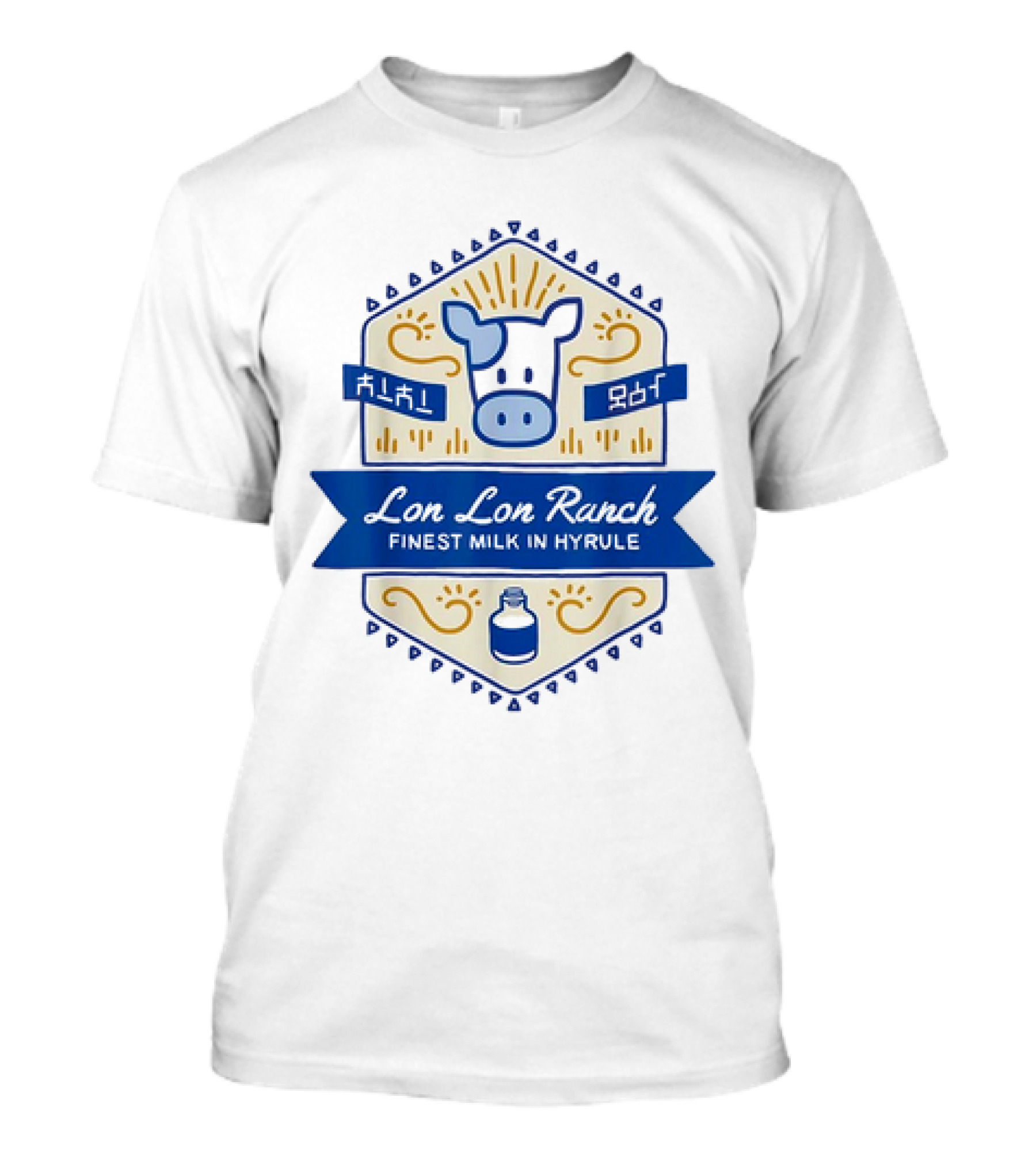 Lon Lon Ranch Cow Emblem Finest Milk In Hyrule Badge Hylian Text T-Shirt