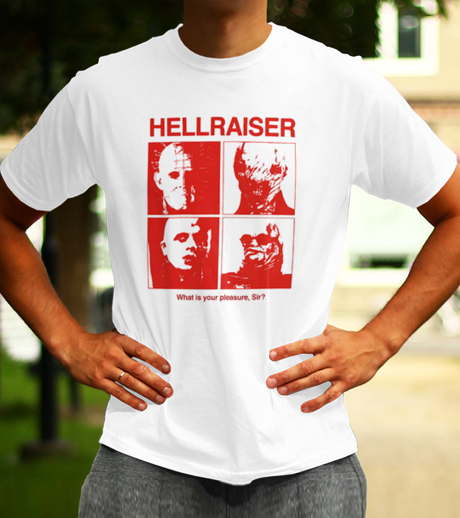 Hellraiser What Is Your Pleasure Sir Iconic Horror Faces Red T-Shirt