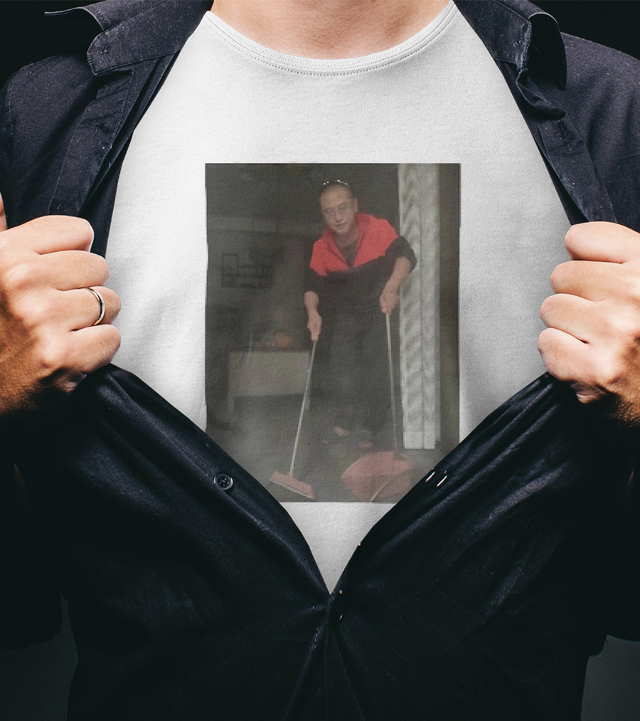 Hygiene Guy Cleaning With Broom And Dustpan Indoors T-Shirt