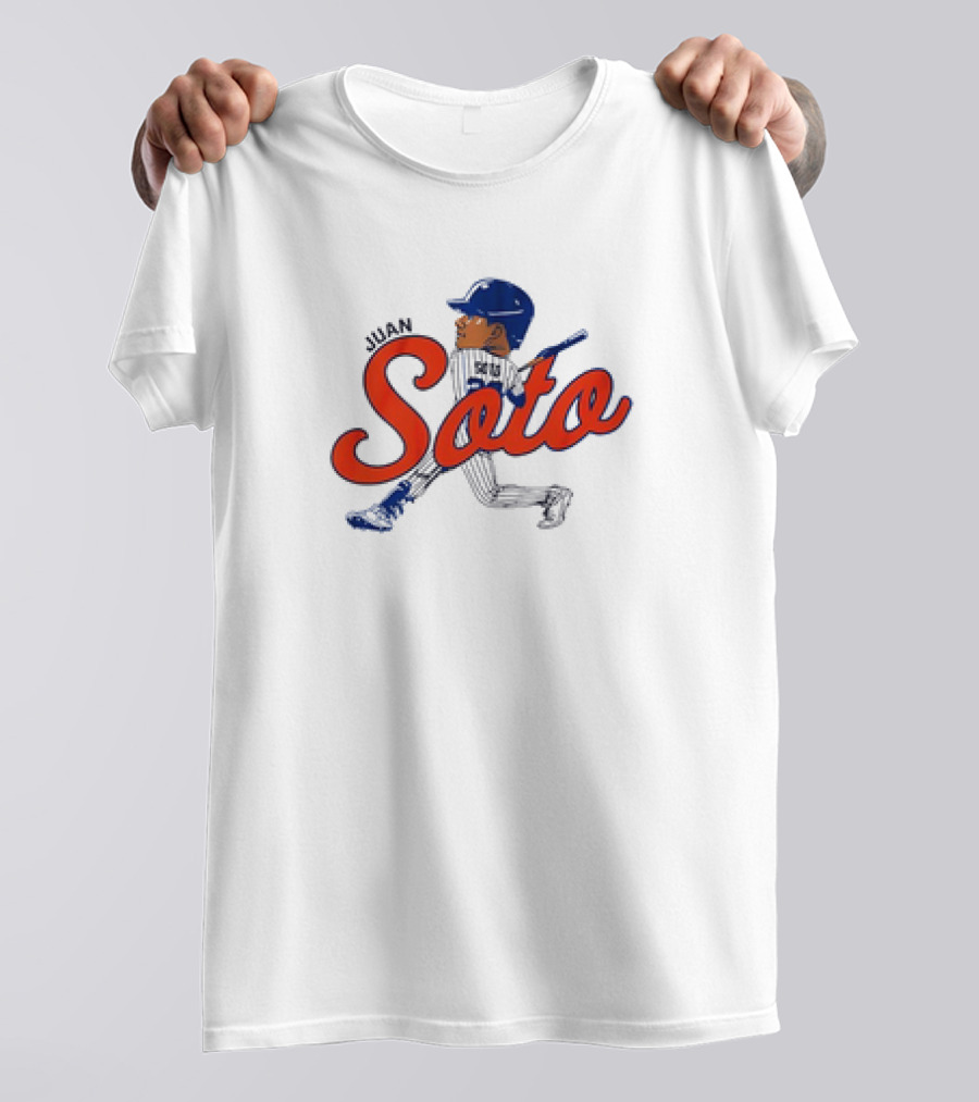 Juan Soto NYC MLBPA Licensed Queens Caricature T-Shirt