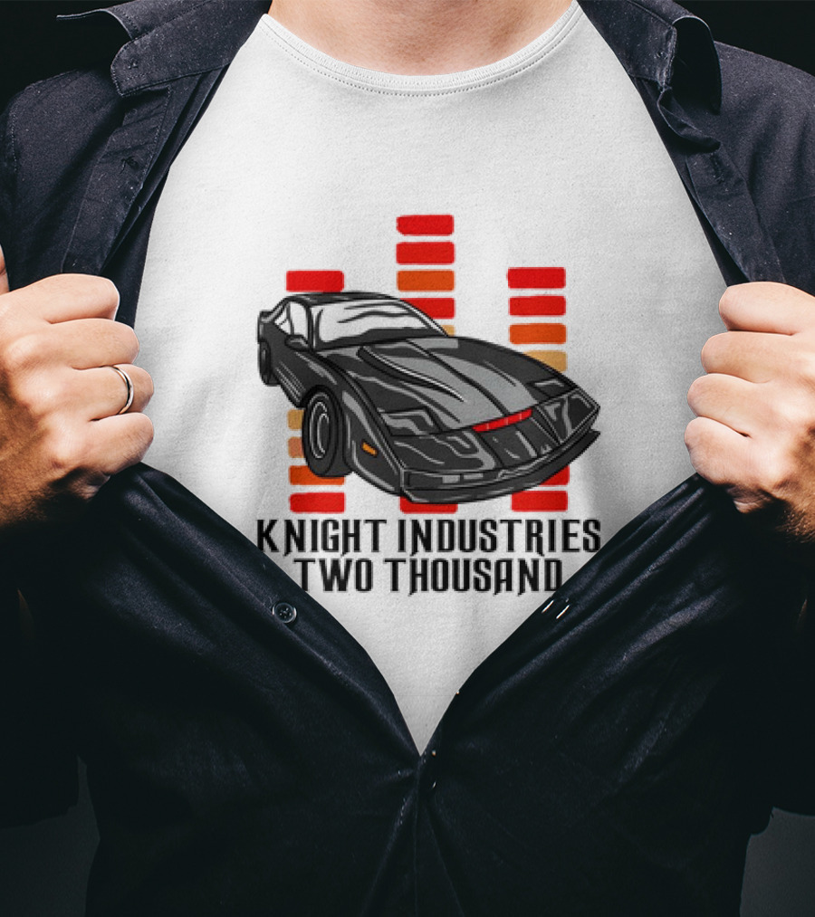Knight Industries Two Thousand Iconic Car With Red Bar Elements T-Shirt