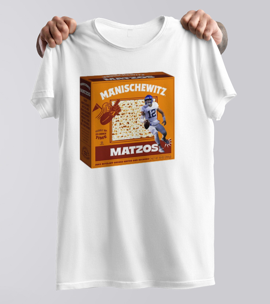Manischewitz Matzos Jake Retzlaff Breaks Matzo And Records BYU Cougars Matzo Crunch Football T-Shirt