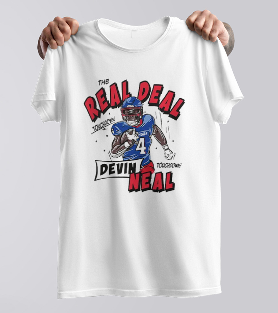 The Real Deal Devin Neal Kansas Touchdown Jayhawks T-Shirt