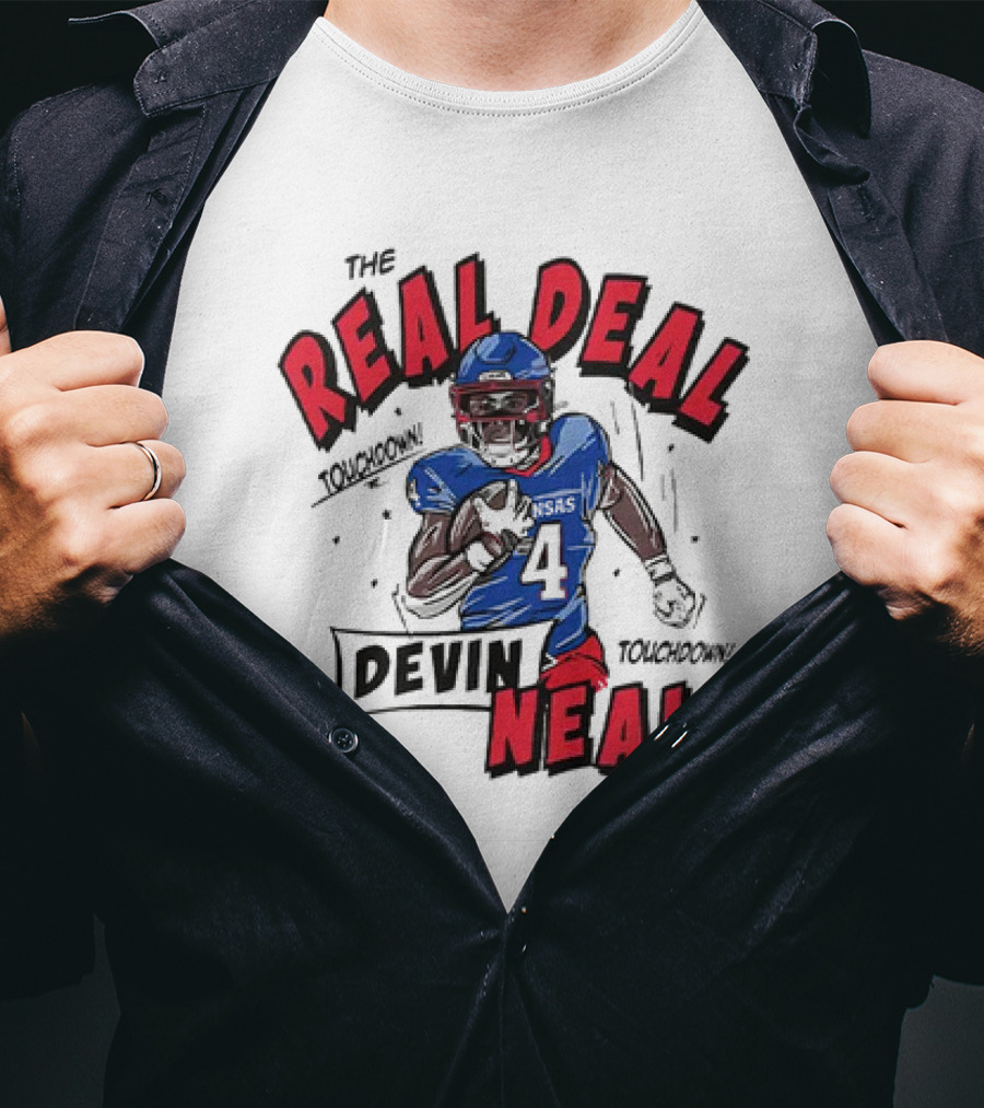 The Real Deal Devin Neal Kansas Touchdown Jayhawks T-Shirt
